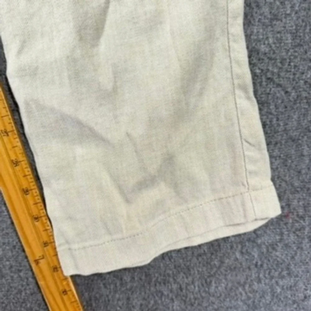 Tommy Bahama Mens Beige Linen Blend Elastic Waist Relaxed Straight Pants Size M